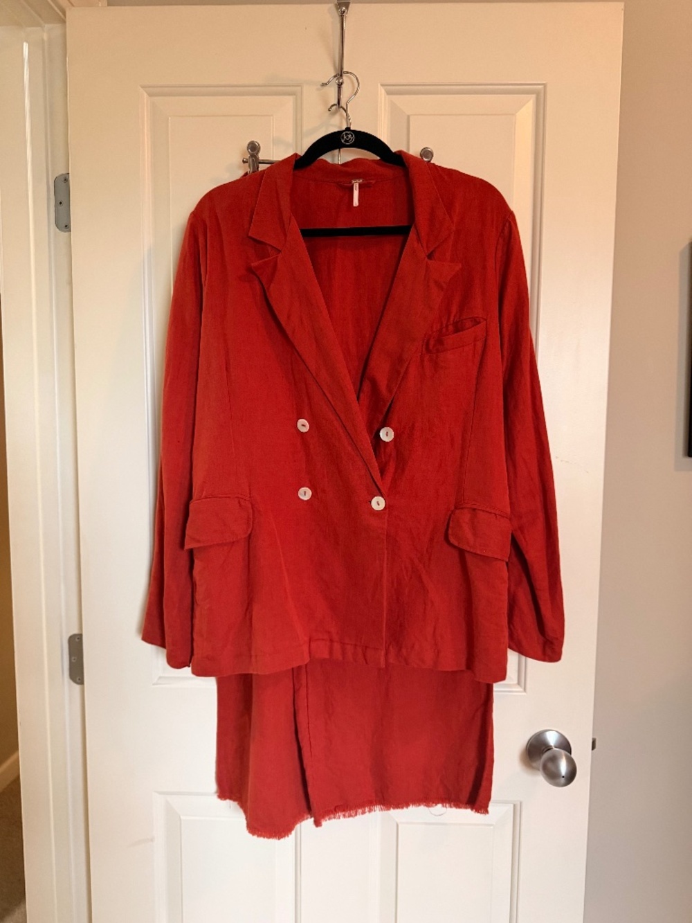 Free People Winnie Linen Suit in Rust / Burnt Orange